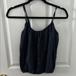 Women's Hollister Y2K 2000s Vintage Navy Lace Top